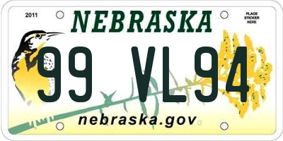 NE license plate 99VL94