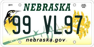 NE license plate 99VL97