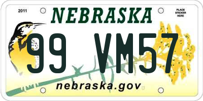 NE license plate 99VM57