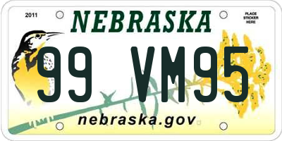 NE license plate 99VM95