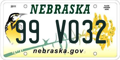 NE license plate 99VO32