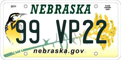 NE license plate 99VP22