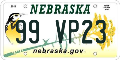 NE license plate 99VP23