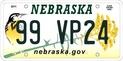 NE license plate 99VP24