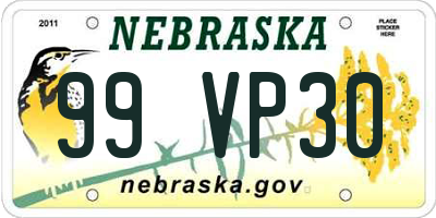 NE license plate 99VP30