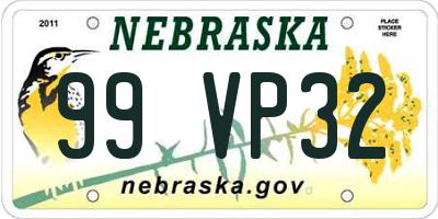 NE license plate 99VP32