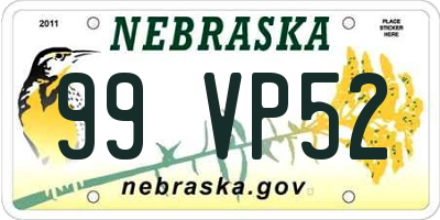 NE license plate 99VP52