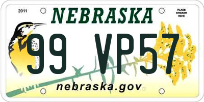 NE license plate 99VP57