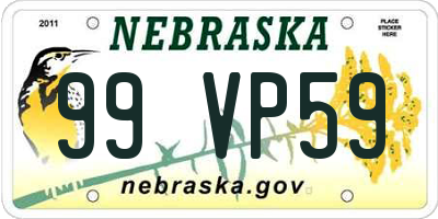 NE license plate 99VP59