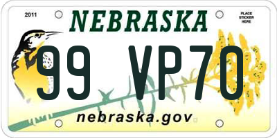 NE license plate 99VP70