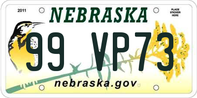 NE license plate 99VP73