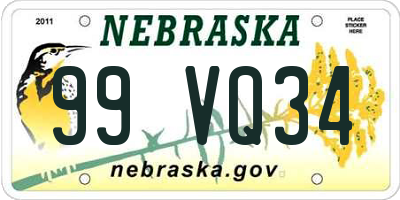 NE license plate 99VQ34