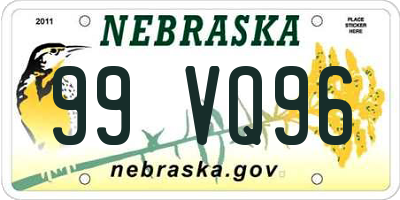 NE license plate 99VQ96