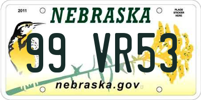 NE license plate 99VR53