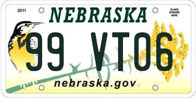 NE license plate 99VT06