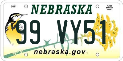 NE license plate 99VY51