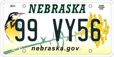 NE license plate 99VY56