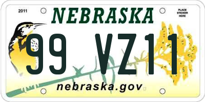 NE license plate 99VZ11