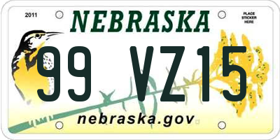 NE license plate 99VZ15