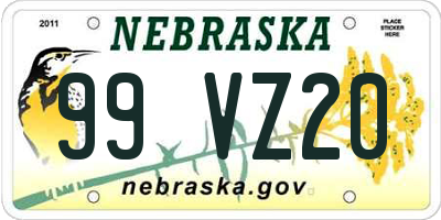 NE license plate 99VZ20