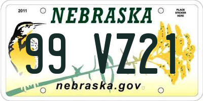 NE license plate 99VZ21