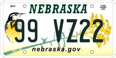 NE license plate 99VZ22