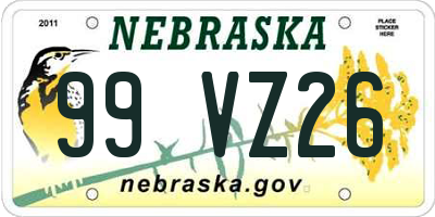 NE license plate 99VZ26