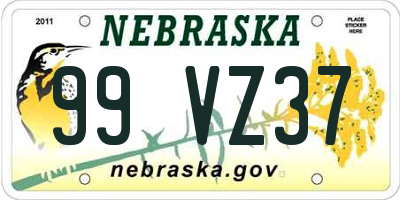 NE license plate 99VZ37