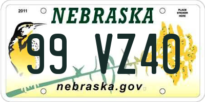 NE license plate 99VZ40