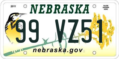 NE license plate 99VZ51