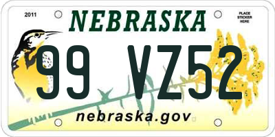 NE license plate 99VZ52