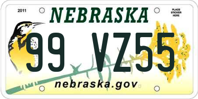 NE license plate 99VZ55