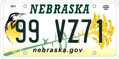 NE license plate 99VZ71