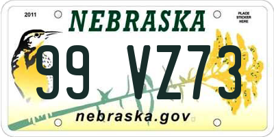 NE license plate 99VZ73