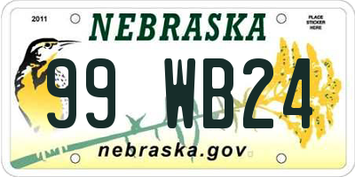 NE license plate 99WB24