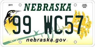NE license plate 99WC57