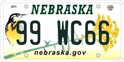 NE license plate 99WC66
