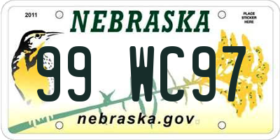 NE license plate 99WC97