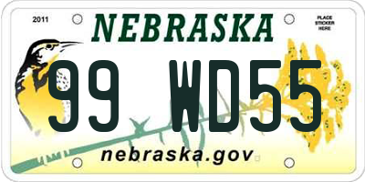 NE license plate 99WD55