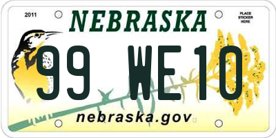 NE license plate 99WE10