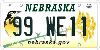 NE license plate 99WE11