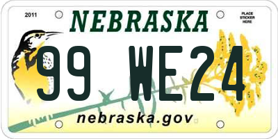 NE license plate 99WE24