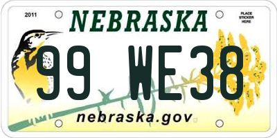 NE license plate 99WE38