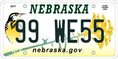 NE license plate 99WE55