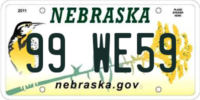 NE license plate 99WE59