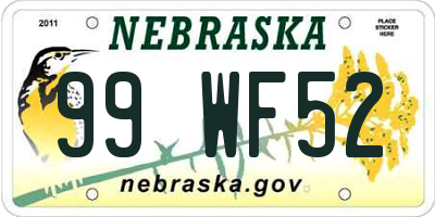 NE license plate 99WF52