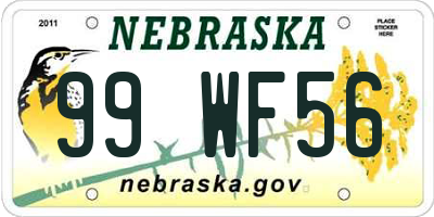 NE license plate 99WF56