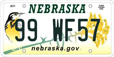 NE license plate 99WF57