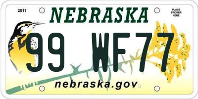 NE license plate 99WF77