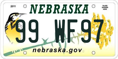 NE license plate 99WF97